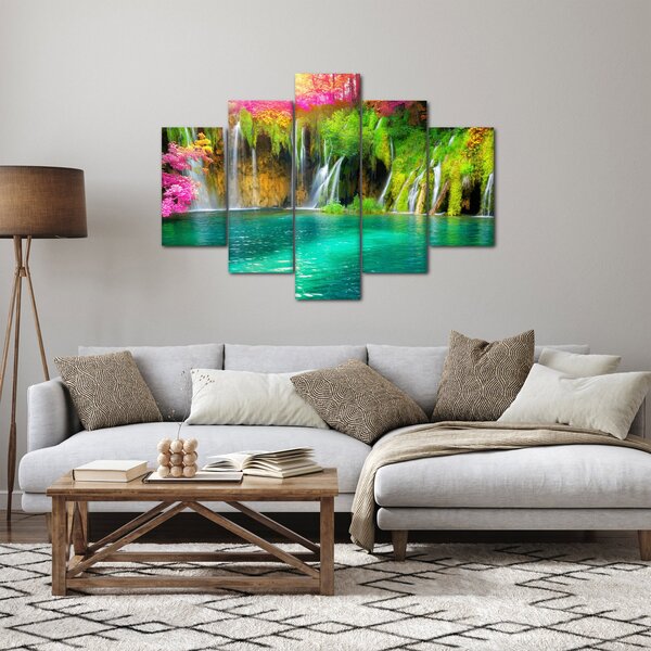 Kép - vízesés, Plitvicei-tavak, Horvátország (150x105 cm)
