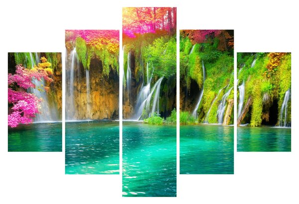 Kép - vízesés, Plitvicei-tavak, Horvátország (150x105 cm)