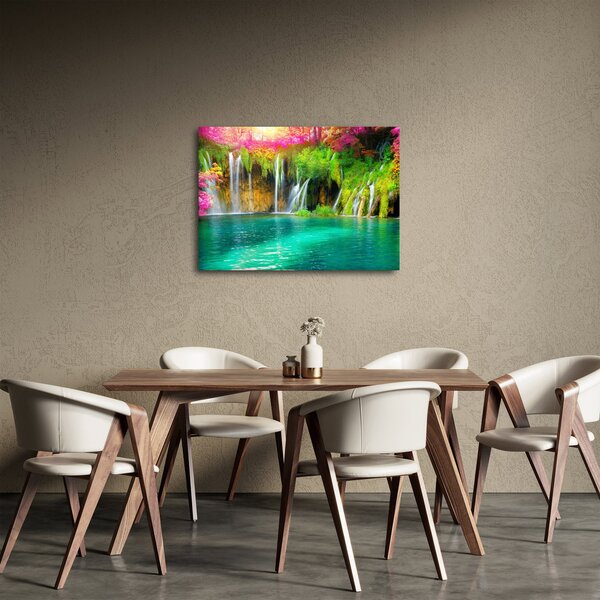 Kép - vízesés, Plitvicei-tavak, Horvátország (70x50 cm)