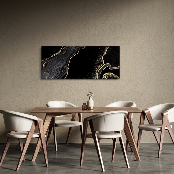 Kép - Fekete és arany márvány (120x50 cm)