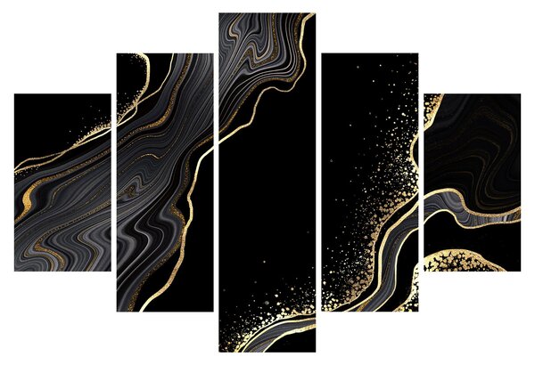 Kép - Fekete és arany márvány (150x105 cm)