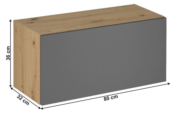 Felső konyhaszekrény G80K Langari (artisan tölgy + matt szürke)