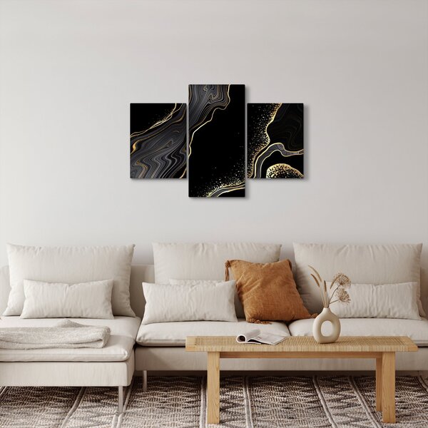 Kép - Fekete és arany márvány (90x60 cm)