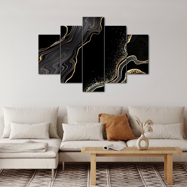 Kép - Fekete és arany márvány (150x105 cm)