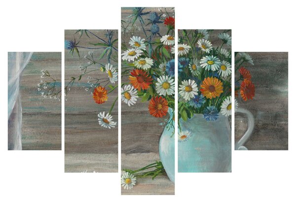 Kép - réti virágok, olajfestmény (150x105 cm)
