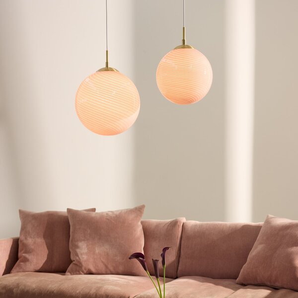 Függőlámpa Halo Design, CANDY BALL, dimmable, Rózsaszín / Rosé, Nappali, Üveg, Dizájn