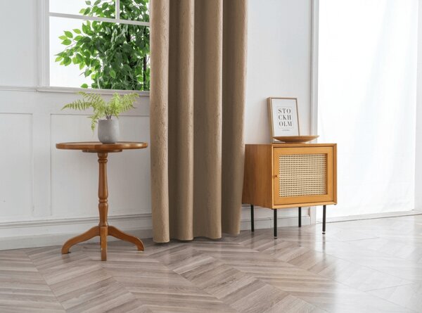 Sötétítő függöny DUNES VELVET 140x250 cm, bézs-barna Felfüggesztés: Hullámos sínszalag