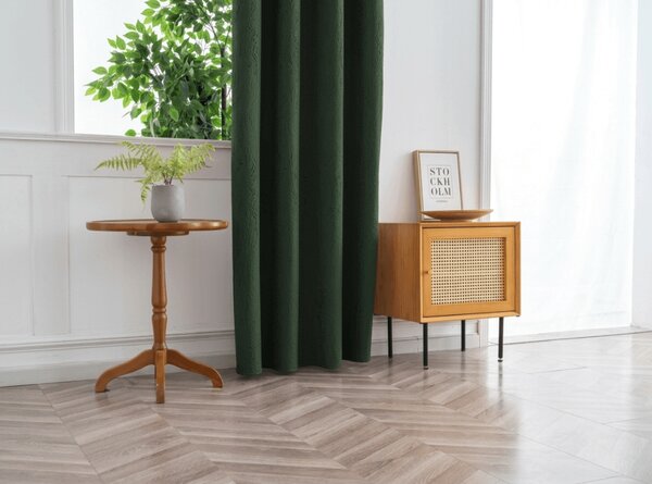 Sötétítő függöny DUNES VELVET 140x250 cm, sötétzöld Felfüggesztés: Hullámos sínszalag