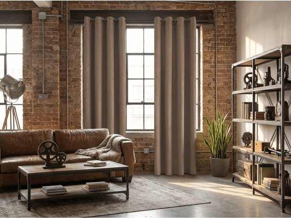 Sötétítő függöny DUNES VELVET 140x250 cm, bézs-barna Felfüggesztés: Hullámos sínszalag