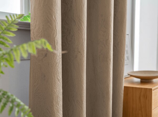 Sötétítő függöny DUNES VELVET 140x250 cm, bézs-barna Felfüggesztés: Hullámos sínszalag