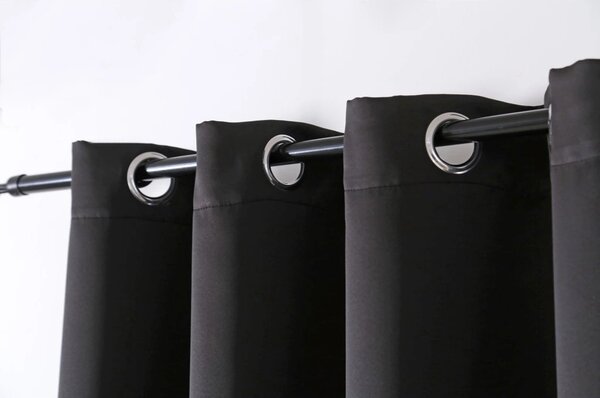 OXFORD LIGHT függöny 140x250 cm, fekete Felfüggesztés: Hullámos sínszalag