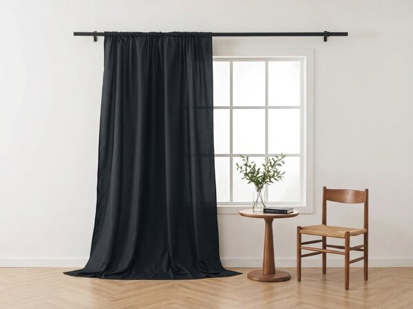 OXFORD LIGHT függöny 140x250 cm, fekete Felfüggesztés: Hullámos sínszalag