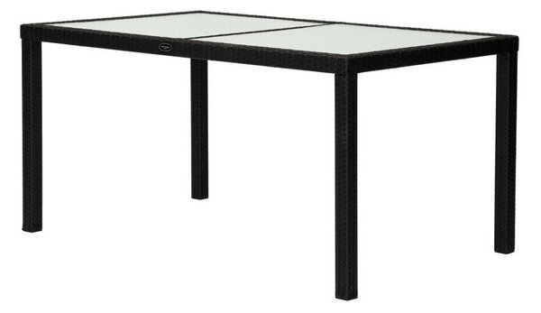 Kerti asztal Cortland 123 67x95cm, Fekete, Műanyag fonott