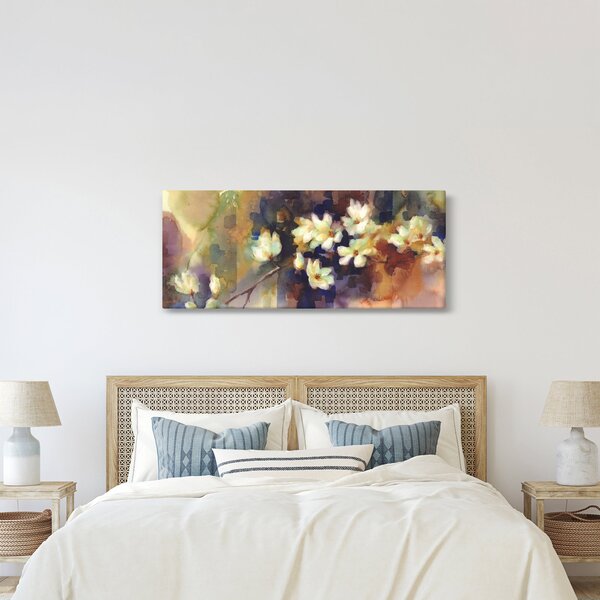 Kép - fehér magnólia, festmény (120x50 cm)