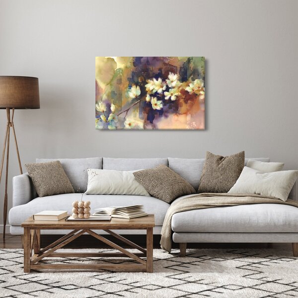 Kép - fehér magnólia, festmény (90x60 cm)
