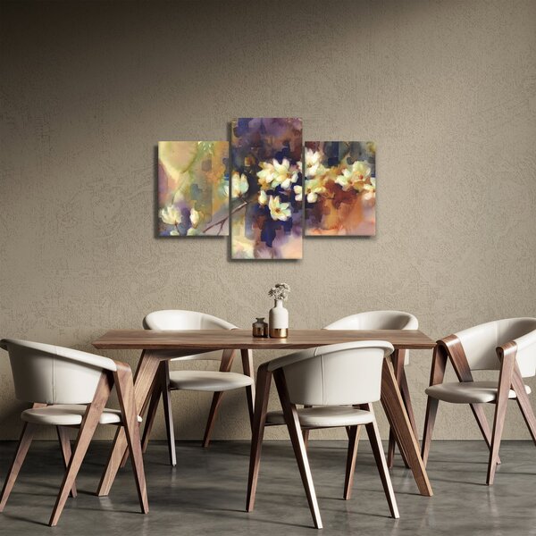 Kép - fehér magnólia, festmény (90x60 cm)