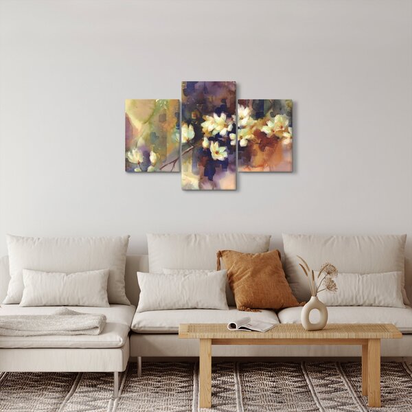 Kép - fehér magnólia, festmény (90x60 cm)