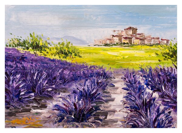 Kép - Provence, franciaország, olajfestmény (70x50 cm)