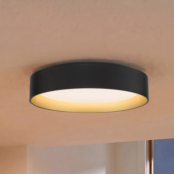 Mennyezeti Lámpa Lindby, Gracjan, dimmable, Fekete, Nappali, Műanyag, Modern