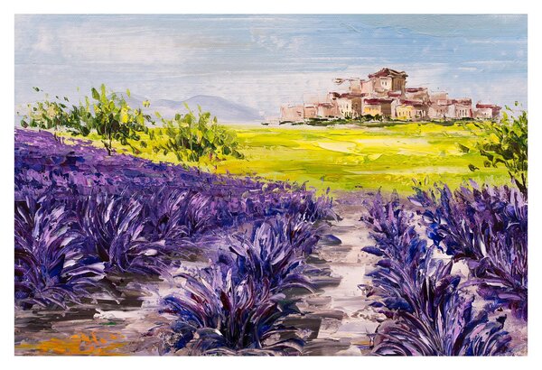 Kép - Provence, franciaország, olajfestmény (90x60 cm)