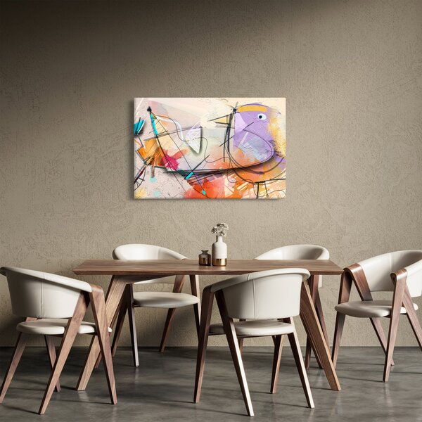 Kép - absztrakció, madár (90x60 cm)