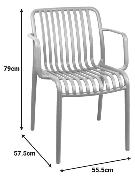 Set 3 buc. mobilier dining Mercon Zoi, Antracit, 60x60x75 cm