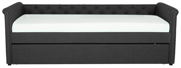 Kihúzható heverő LIBOURNE 80 x 200 cm Sötétszürke