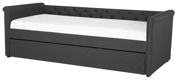 Kihúzható heverő LIBOURNE 80 x 200 cm Sötétszürke
