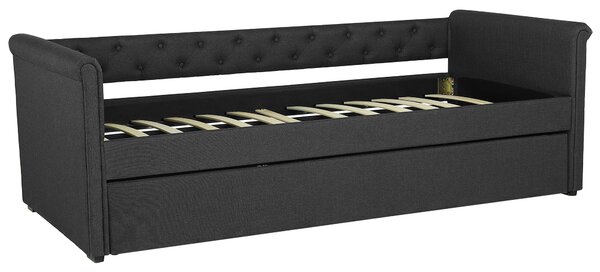 Kihúzható heverő LIBOURNE 80 x 200 cm Sötétszürke