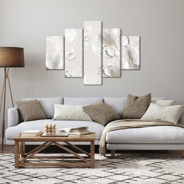 Kép - tulipánok a buborékok között (150x105 cm)