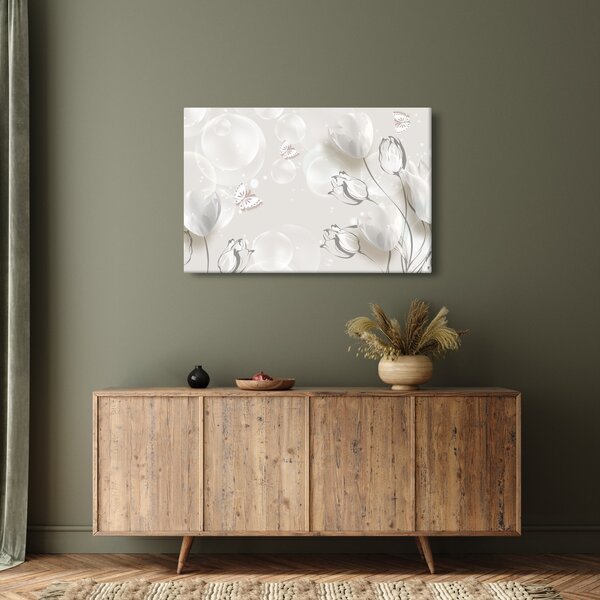 Kép - tulipánok a buborékok között (90x60 cm)