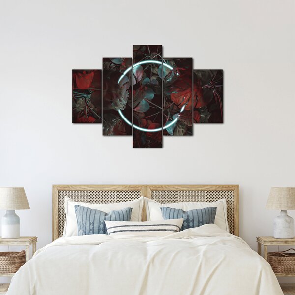 Kép - Neon kör a pálmafák között (150x105 cm)