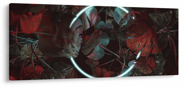 Kép - Neon kör a pálmafák között (120x50 cm)
