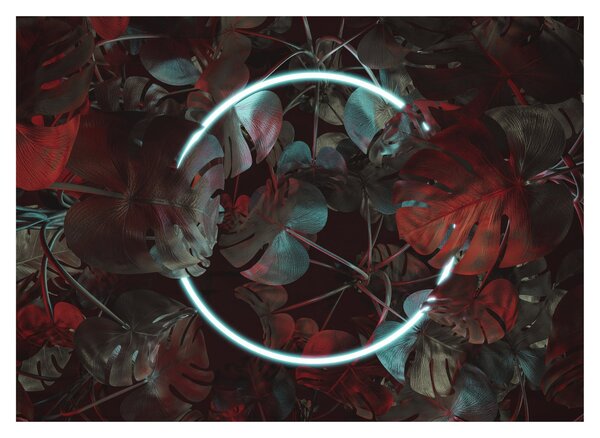 Kép - Neon kör a pálmafák között (70x50 cm)