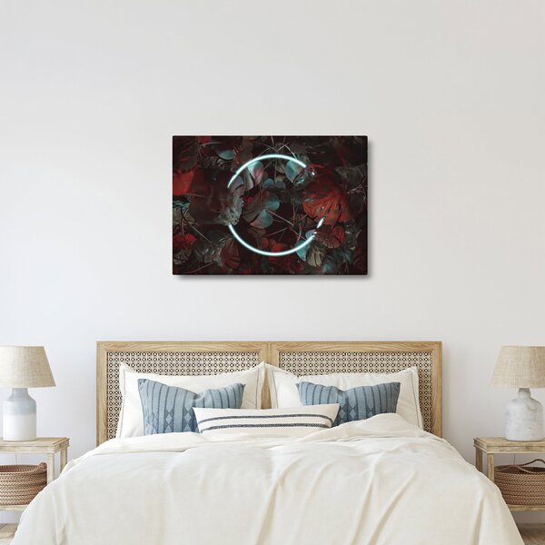 Kép - Neon kör a pálmafák között (70x50 cm)