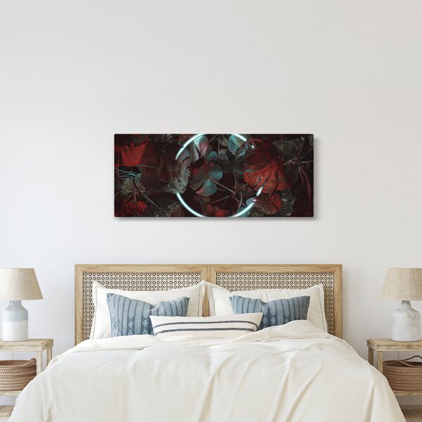 Kép - Neon kör a pálmafák között (120x50 cm)