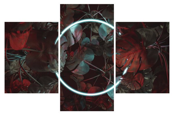 Kép - Neon kör a pálmafák között (90x60 cm)