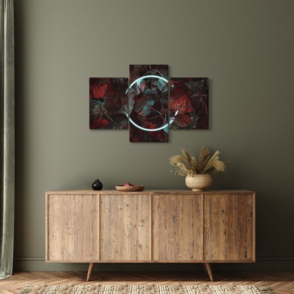 Kép - Neon kör a pálmafák között (90x60 cm)