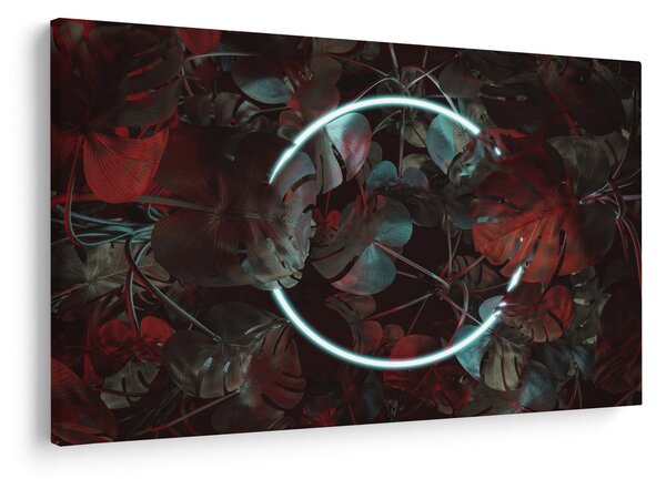 Kép - Neon kör a pálmafák között (90x60 cm)