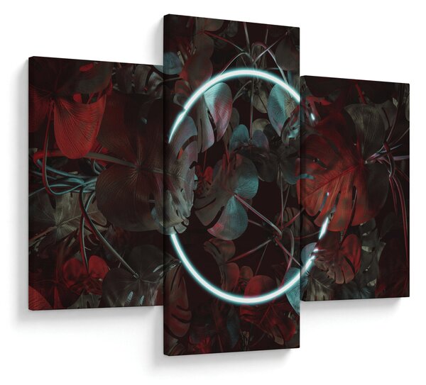 Kép - Neon kör a pálmafák között (90x60 cm)