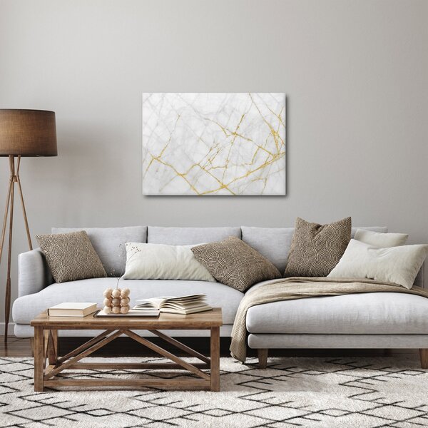 Kép - fehér-arany márvány (70x50 cm)