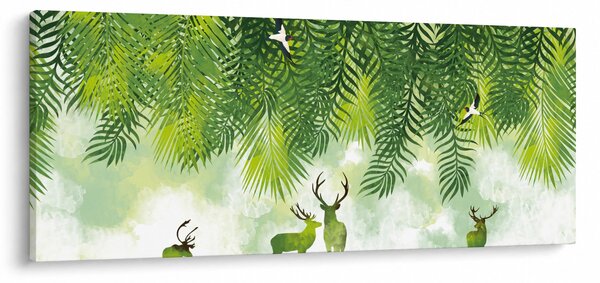 Kép - szarvas az erdőben (120x50 cm)