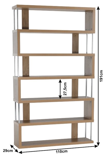 KONDELA Könyvespolc, tölgy, ALIS