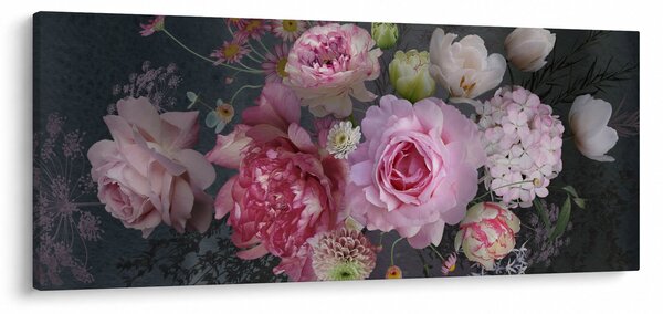 Kép - kerti virágok (120x50 cm)