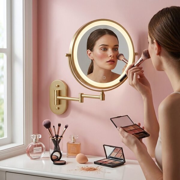 LED Tükör Glow Brush Gold
