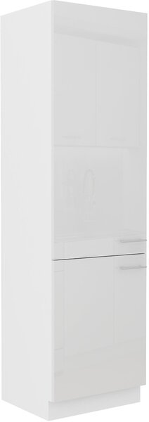 Élelmiszer konyhai szekrény a hűtőhöz Lavera 60 LO-210 2F (korpus: fehér + front: fényes fehér)