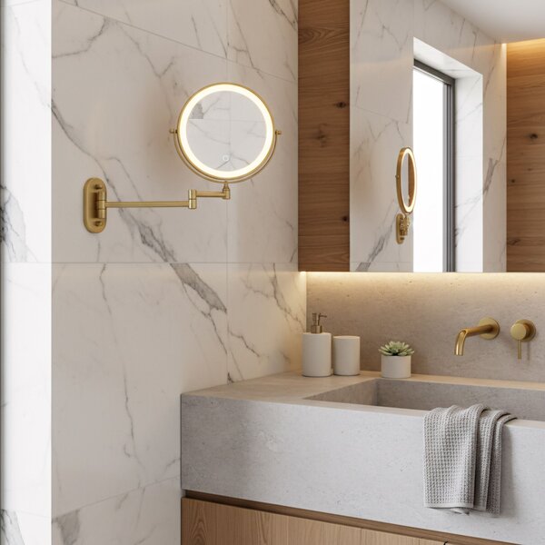 LED Tükör Glow Brush Gold
