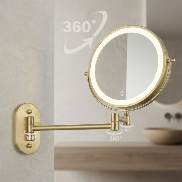 LED Tükör Glow Brush Gold