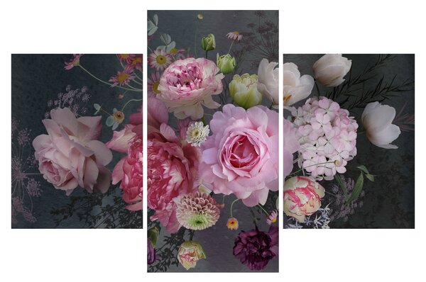 Kép - kerti virágok (90x60 cm)