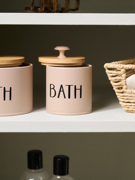 Sinsay - Úložná krabica s nápisom „Bath“ - kávébarna